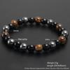 Tiger Eye Natural Stone Beaded Bracelet With Electroplated Finish For Unisex Gift Giving