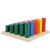 Wooden Baby Geometric Building Blocks Colorful Baby Blocks Game Educational Toy Gift
