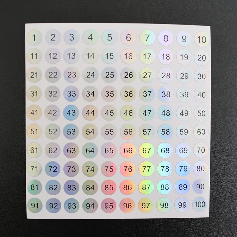 Waterproof Serial Number Label Stickers for Bottles and Nail Art (10mm)