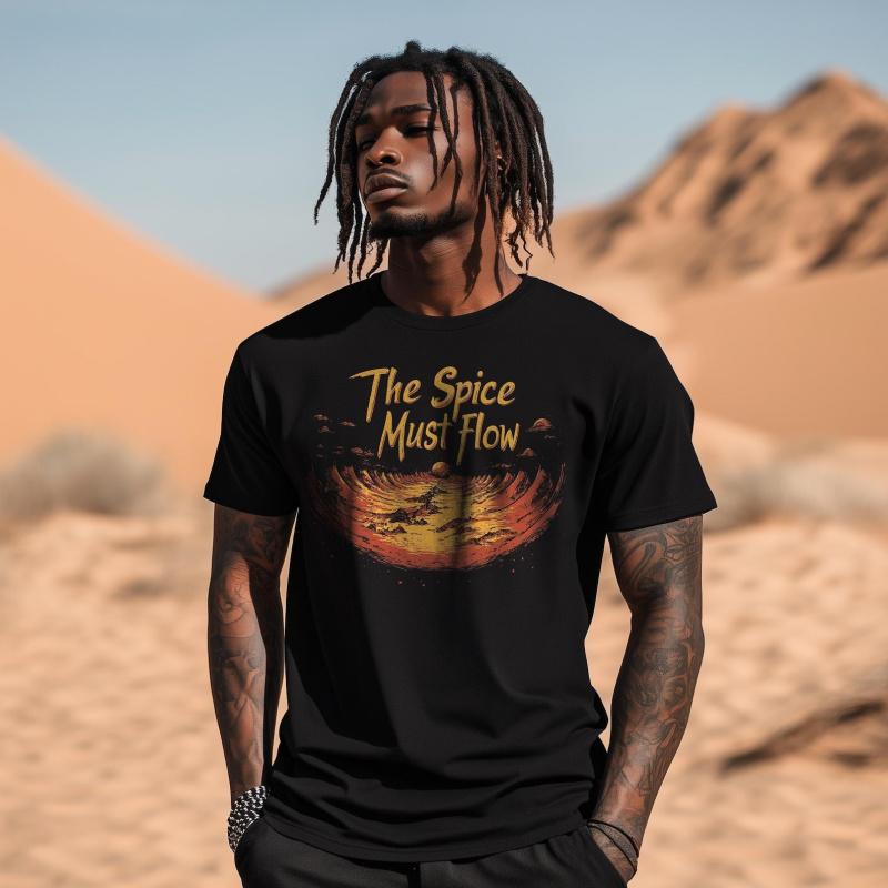 Spice Must Flow DUNE Sic fi fan Gift t shirt 100 cotton printed tee Shortsleeve Graphic clothes All size Tops S6XL S
