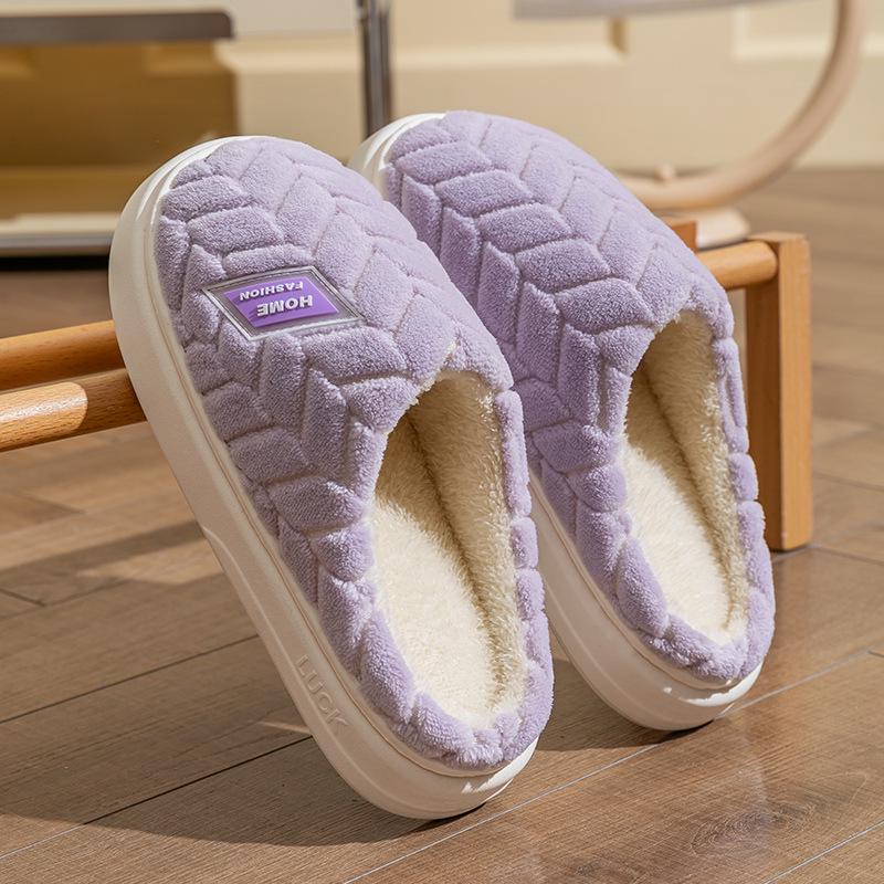 Dámské protiskluzové bavlněné pantofle do interiéru - teplé, s tlustou podrážkou, vhodné na jaro, podzim, zimu a pro muže.