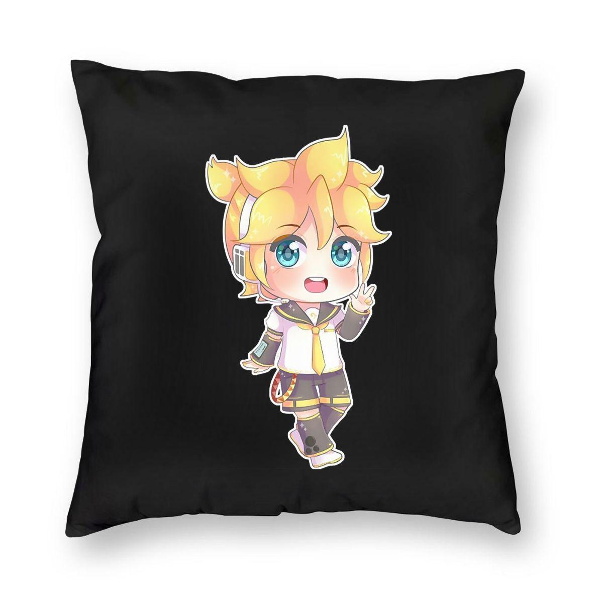 Квадратная наволочка Len Kagamine Чехол для подушки Подушка-подушка На молнии Декоративная Уютная Подушка для дома Гостиной 12x12Inch