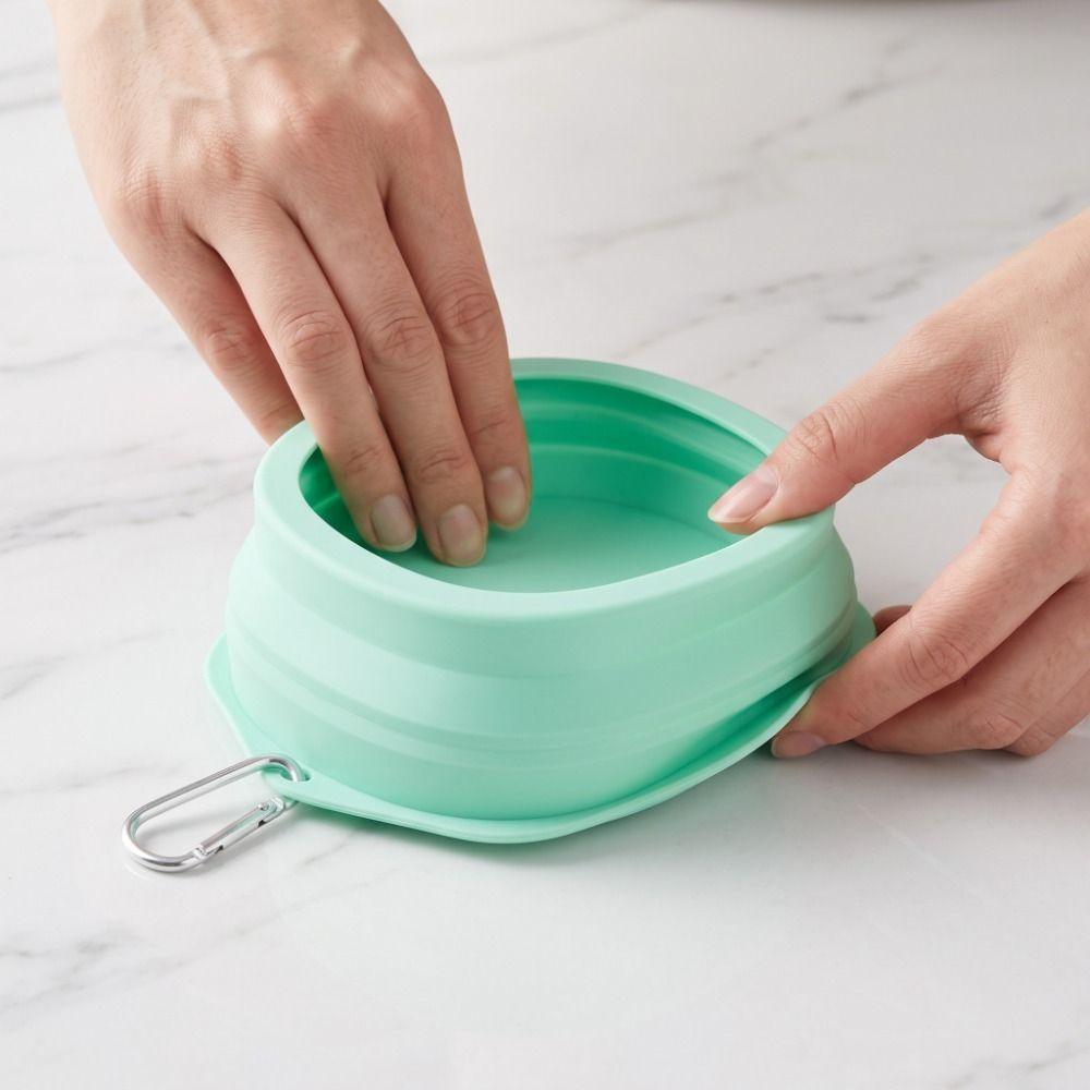 Portable Collapsible Pet Bowl Hanging Large Capacity Pet Feeding Bowl Prevent Overflow Non-stick Pet Water Bowl Camping