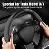 Andningsbar Halkfri För Tesla Model 3 Model Y Rattkåpa Läder Anti-päls Sportratt Bil