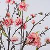Plastic Artificial Peach Blossom Branch Real Touch Fake Flower Silk Plum Blossom  Wedding Decor