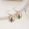Fashion Cute Cat Earrings for Women Korean Sweet Cartoon Moon Flower Geometric Dangle Earrings Girls Birthday Party Jewelry Gift