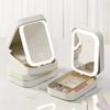 LED Mirror Makeup Storage Box Cosmetics Storage Box Fashion Portable Travel Makeup Bag Simple Makeup Case with Mirror for Woman