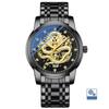 CHENXI Fully Automatic Mechanical Watch Embossed Golden Dragon Skeleton Design Waterproof Chinese Dragon Fashion Men's Watch