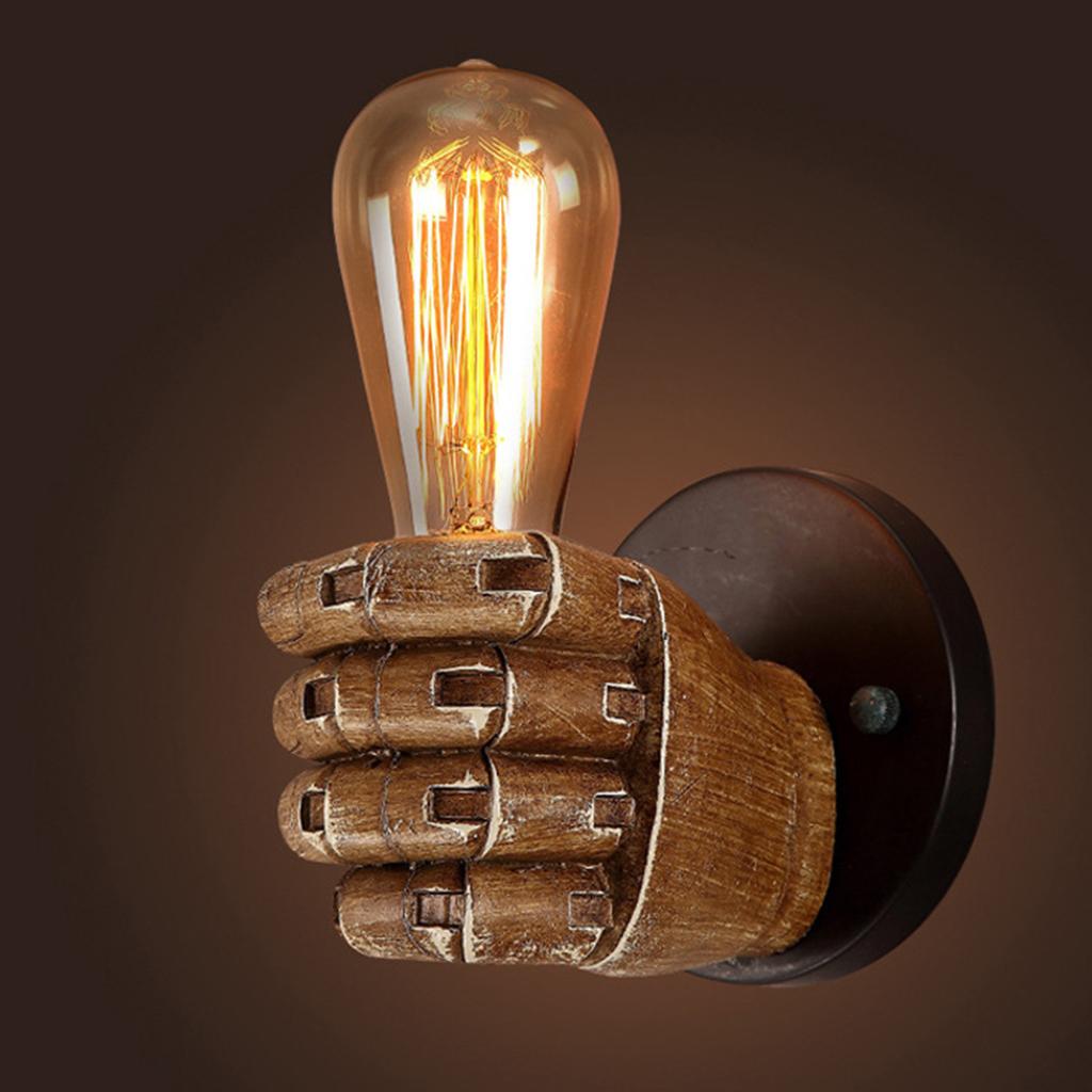 Retro Resin Fist Wall Lamp, Cross-border European Style Bar, Restaurant, Caf É Decoration Wall Lamp, Left And Right Hand Wall Lamp