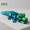 Flexible Body Reptile Toy 3D Printed Articulated Crocodile Toy, Figure, Animal Fidget for Desktop Display Stress Relief, Portable Movable Joints Model