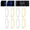 20PCS Brooch Safety Pins Metal Heavy Duty Safety Pins with 5 Holes for Jewelry Making Clothes Blankets Sewing Gold Silver