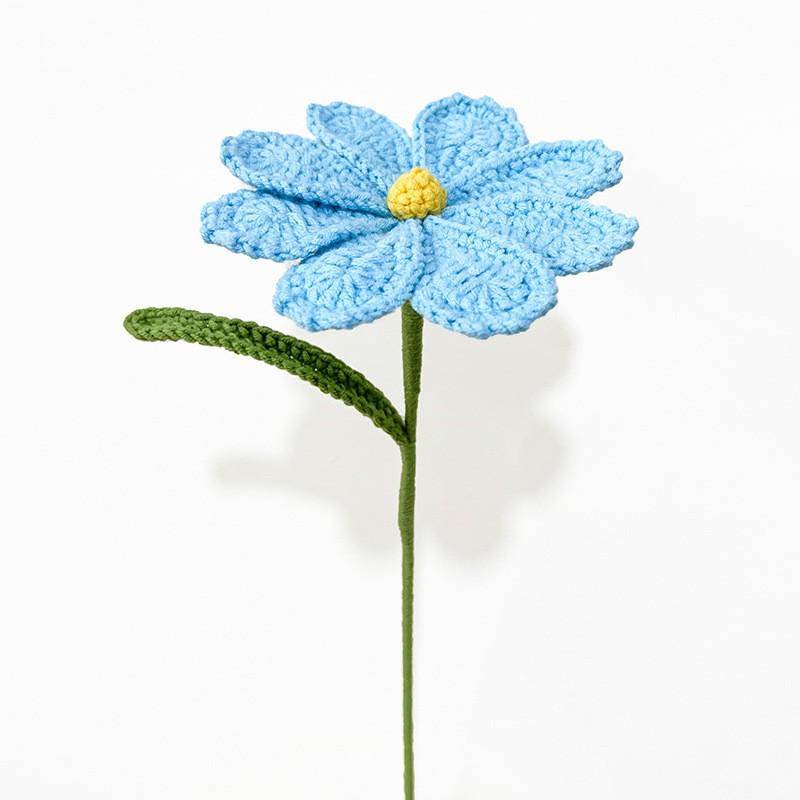 Handmade Woven Yarn Knitted Faux Flower Bouquet