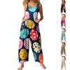 Dam Casual Jumpsuit Ärmlös Påsktryck Jumpsuit