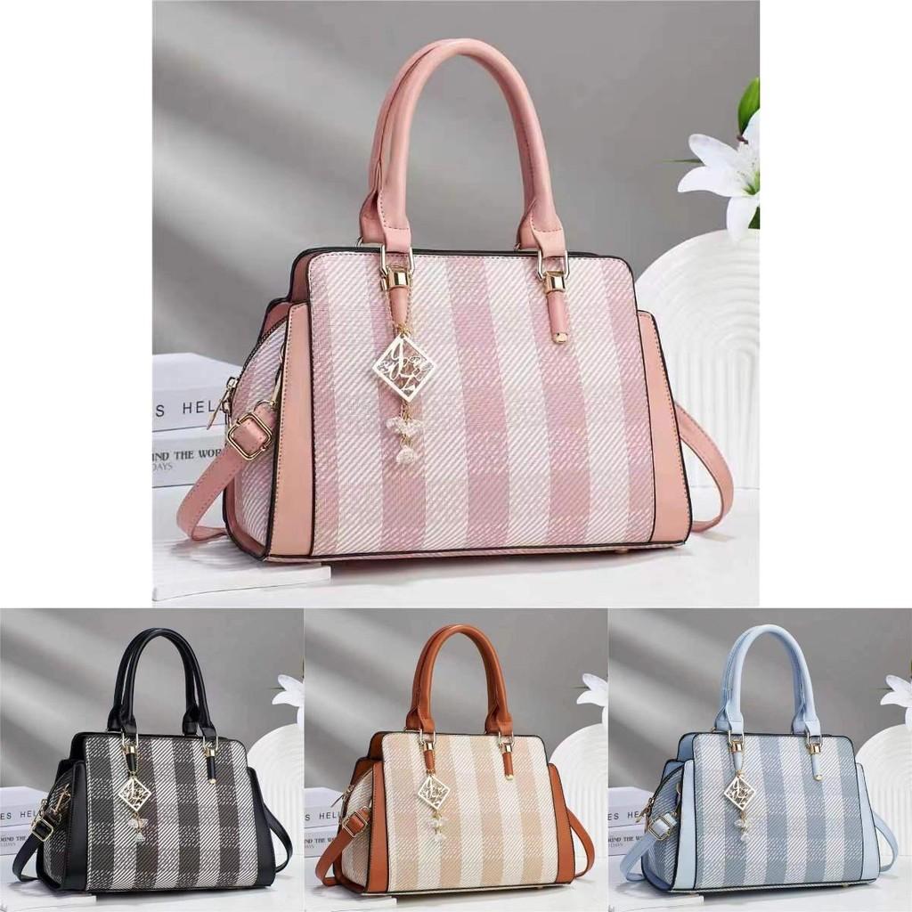 Stylish Checkered Handbag For Women High-end Color Block Design Chic Shoulder Bag
