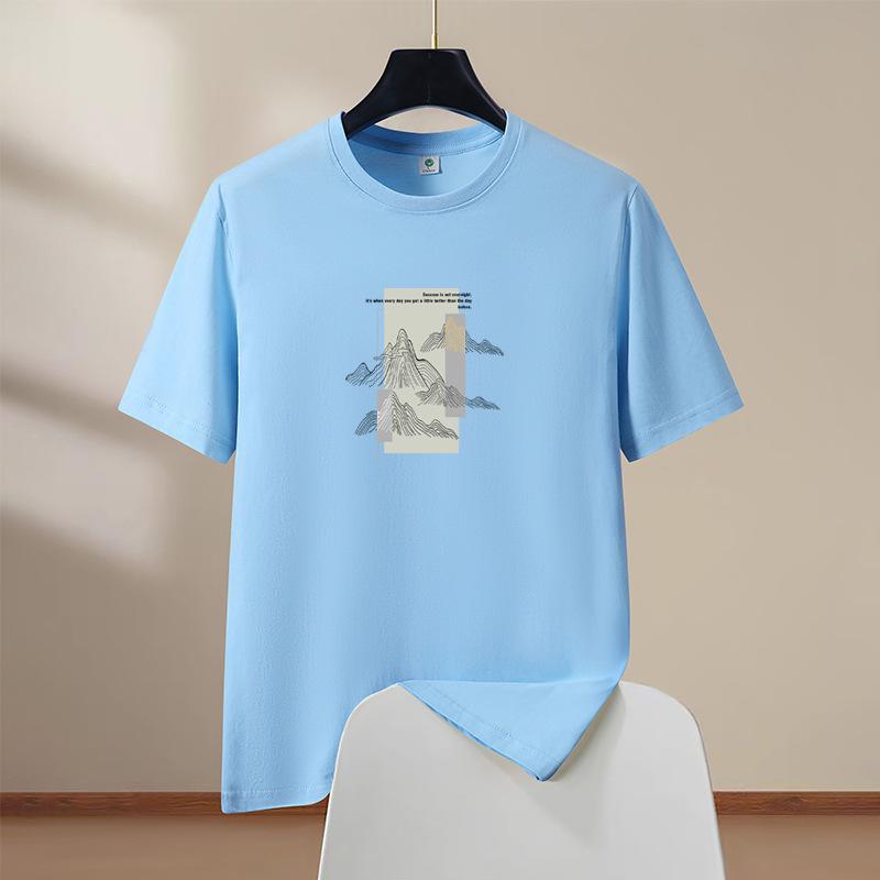 Oversized S-6XL Mens 100% Cotton Short Sleeve T-Shirt Man Round Neck Casual Tee