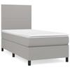 3141593 vidaXL Lit à sommier tapissier avec matelas Gris clair 100x200cm Tissu