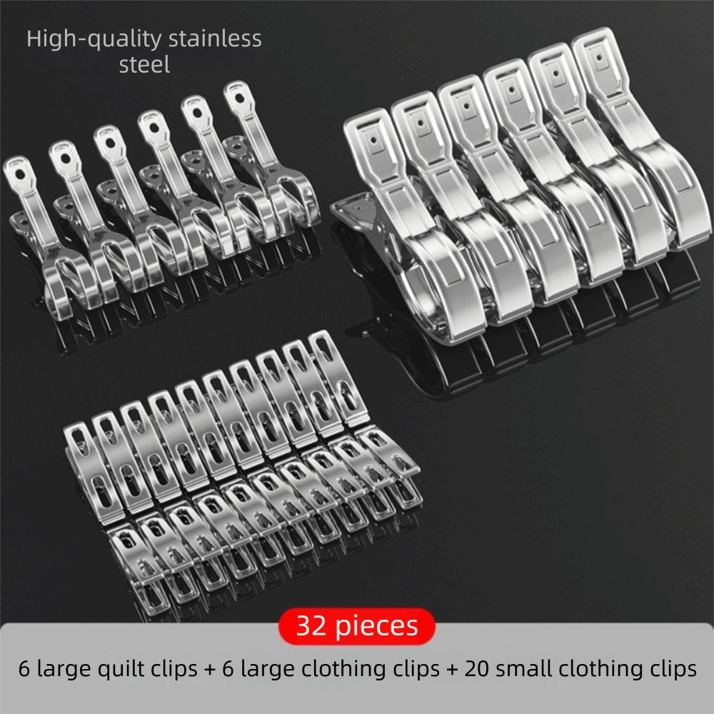 Heavy Duty Clothes Pins Reusable Stainless Steel Clips Beach Towel Clips  Home Storage