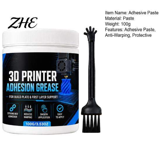 3D Printer Bed Adhesive Adhesion Paste, Anti-Warping Excellent Print Coating Grease, Reliable Filament Bonding On Printing Surfaces Thermal