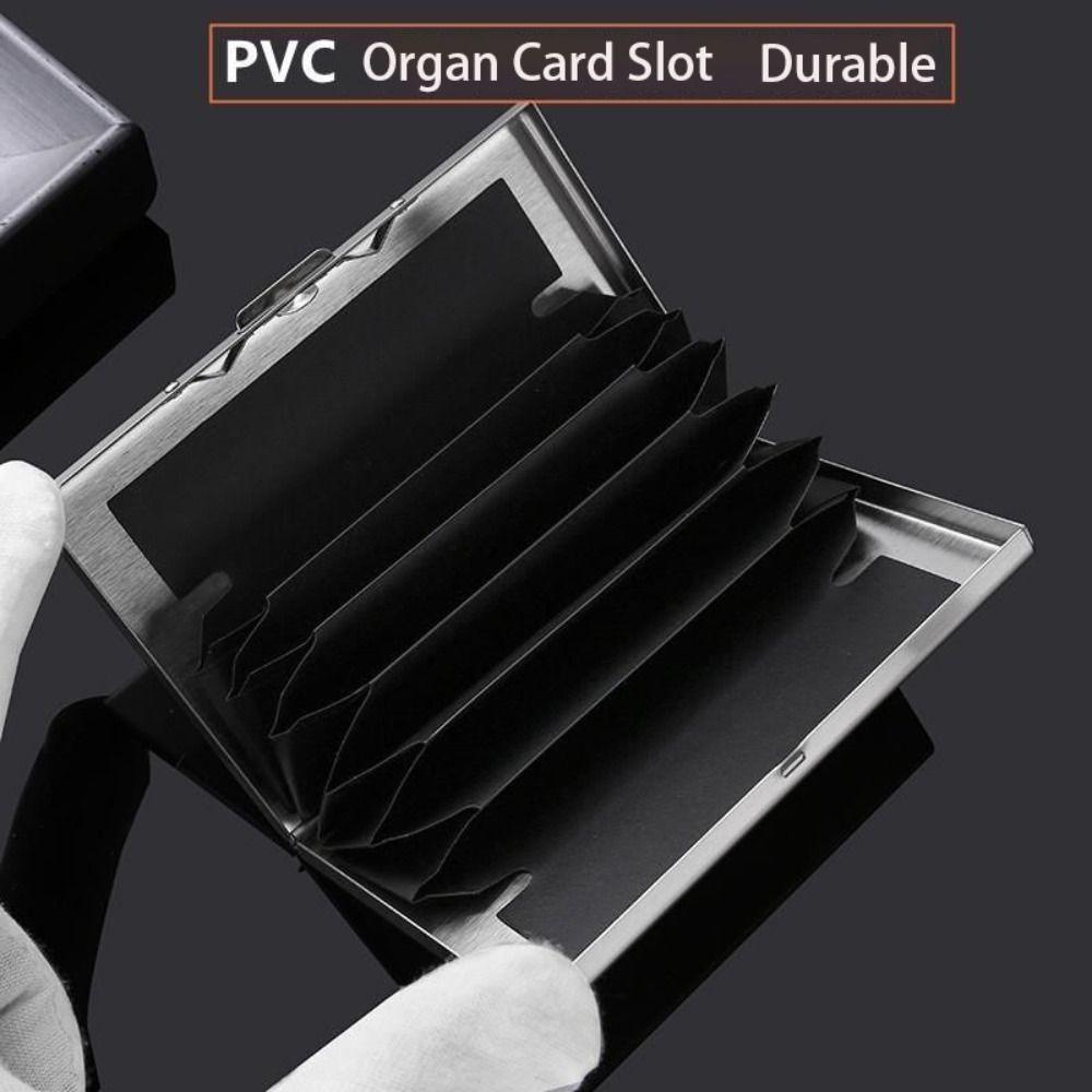 Fashion 6/10 Slots Credit Card Holder Anti RFID Stainless Debit Box Slim Metal Case Porte Carte Travel