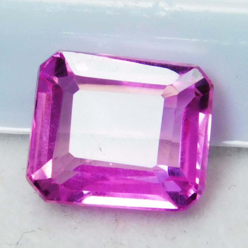 AAA+ NATURAL SAPPHIRE Pink Emerald Cut 4.20 Ct CERTIFIED Rare Loose Gemstone