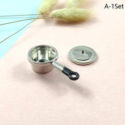 1juego 1:12 Ollas y Sartenes Miniatura para Casa de Muñecas Utensilios de Cocina Decoración de Cocina Casa de Juego Juguete