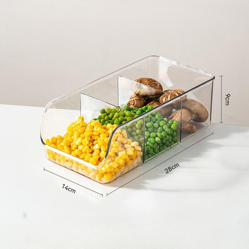 

Refrigerator Storage Box, Food-grade Fresh-keeping Box, Household Kitchen Fruit Storage Transparent Storage Box Two grids прозрачный