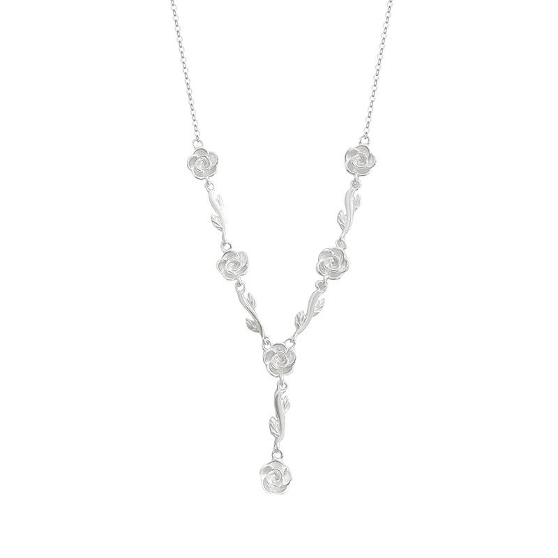 

Ожерелье с маленькой розой, новый универсальный и современный дизайн, легкое роскошное ожерелье-браслет