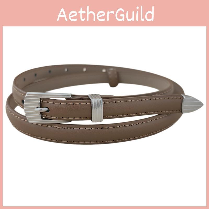 Leather Casual Womens Belt With Silver Buckle For Jeans And Office Gift Wear