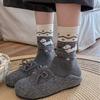 Ladies Autumn and Winter Thickened Warm Retro Wool Boneless Mid Tube Socks