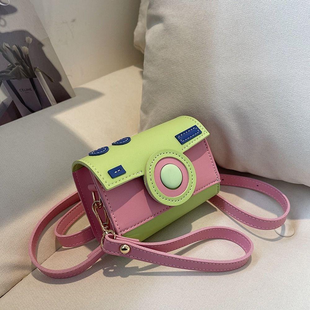 PU Small Square Bag Cartoon Box Bag Portable Camera Bag  Girls