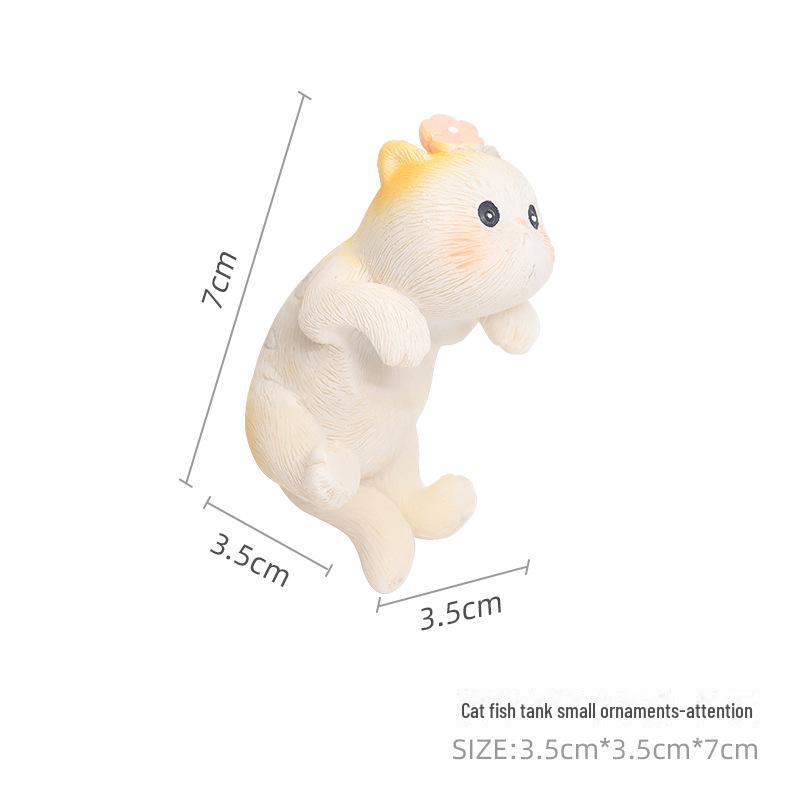 Cartoon Cat Fish Tank Ornaments: Creative Aquarium Decorations & Flower Pot Accessories