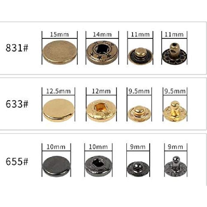 

633 831 655 Metal snap Button Hand Mould Die Set for Hand Press clinching Machine (12mm Mould)