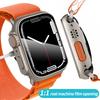 Change to Ultra for Apple Watch Case Series 8 7 45mm 41mm Screen Protector Cover Glass+Case for iWatch 4 5 6 SE 44mm 40mm Bumper