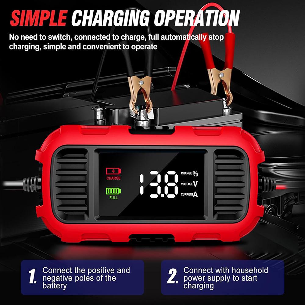 2A Battery Charger & Maintainer, Trickle & Float Charge, 12V for Motorcycle and Deep Cycle Car Batteries