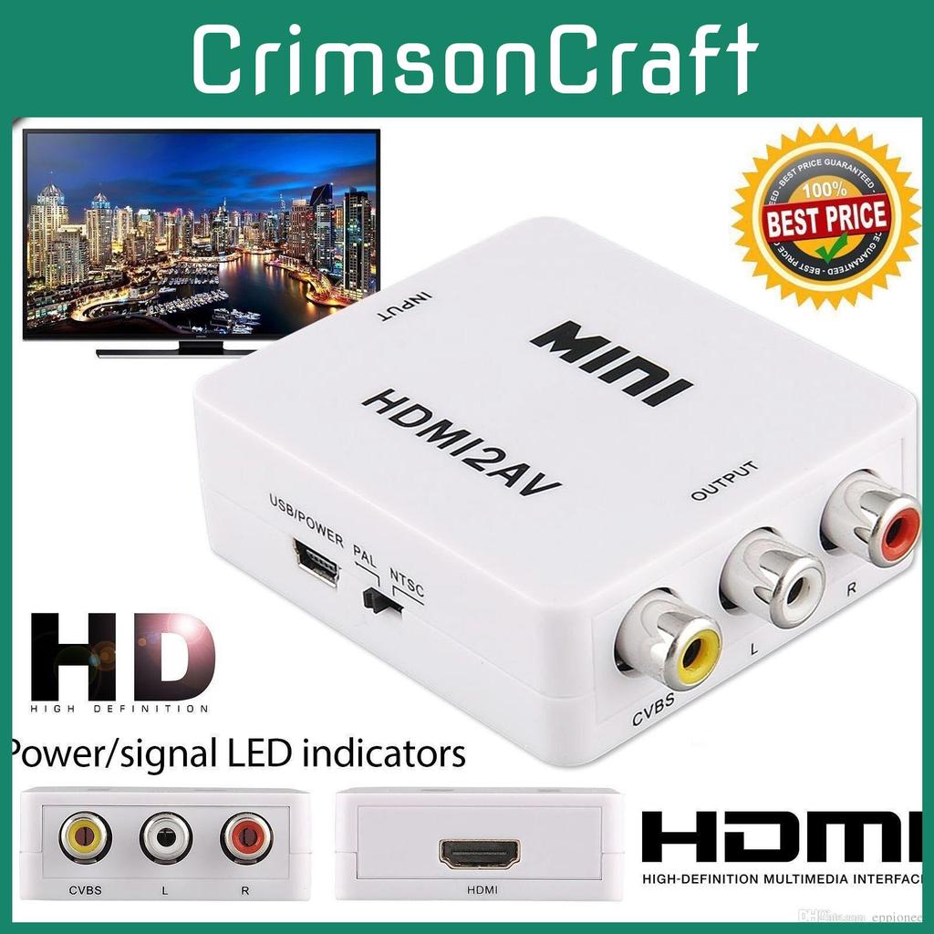 Mini Composite 1080p Hdmi To Rca Audio Video Converter For Superior Tv Viewing**