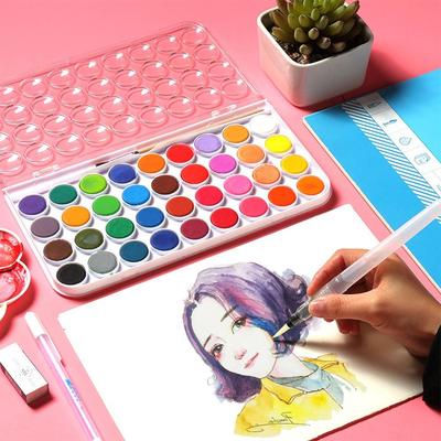 Solid Watercolor Pigment with Water Brush Pen Oil Painting Kit Watercolor Paint Set  Art Supplie