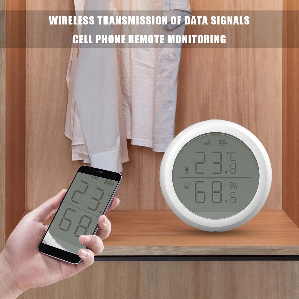 Tuya ZigBee Temperature and Humidity Detector Wireless Smart Indoor Humidity Detector Multiple Temperature Modes Thermometer China Mainland
