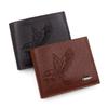 Men's Short Leather Wallet: Embossed, Zippered, Multi-Card Slot, Large Capacity, with Photo Slot