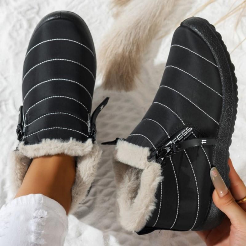 Snow Boots Woman Soft Ladies Shoes Slip On Women Booties Solid Ankle Boots Waterproof Couple Plush Botas Mujer Boots Women