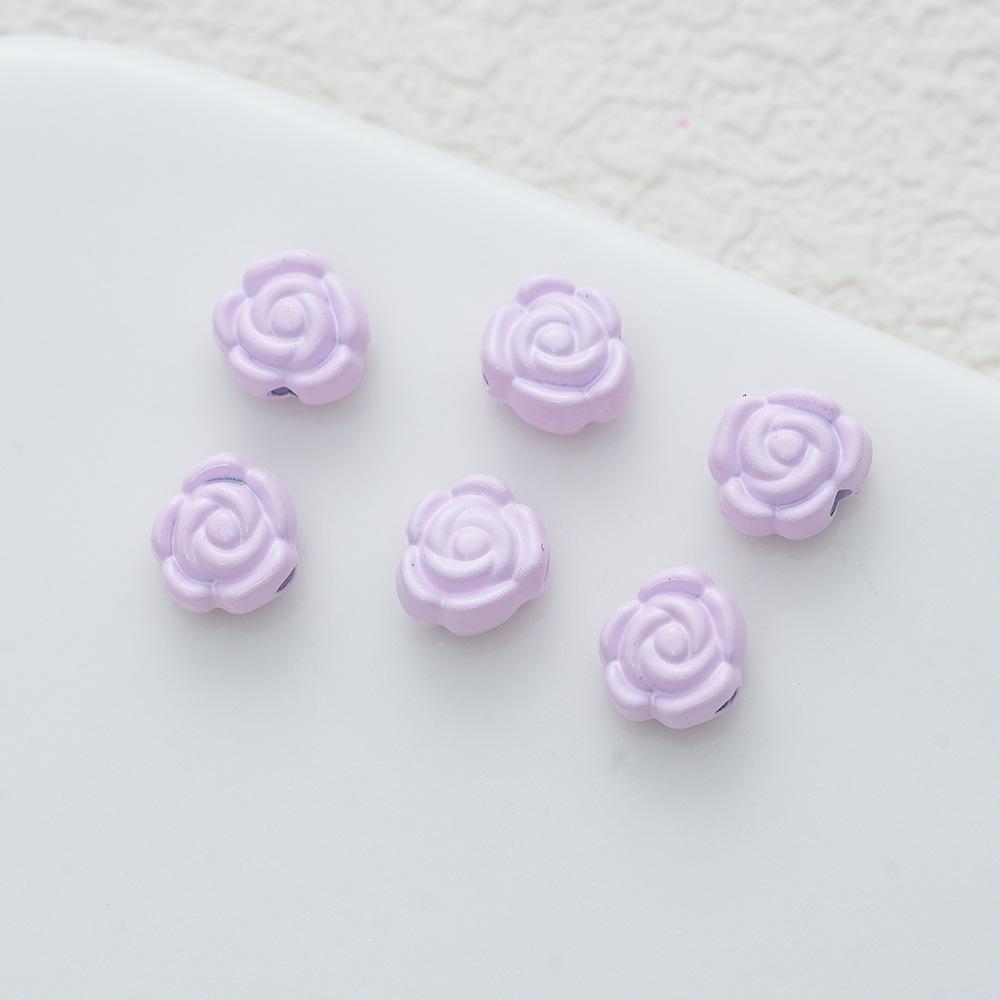 6Mm Legierung Farbige Rosenperlen Perlen DIY Handgefertigt Halskette Armband Ohrschmuck Gerades Loch Blume Zubehör Material