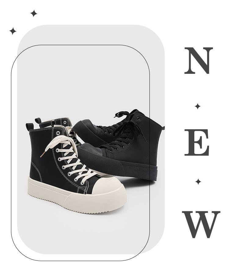 High-top shoes men's spring minimalist big-headed milk-scented baseplate shoes high street platform derby shoes men's commuter casual leather shoes