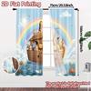 Set Of 2 Modern Flat Printing Curtains Without Rod Rainbow Ark Minimalist Fabric Outdoor Decorations Curtain Made Polyester