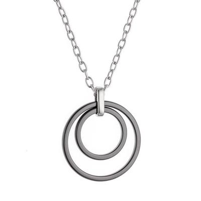 Halskette - Schwarz und Stahl - Damen - Länge 45 cm - Breite 4 cm - Gewicht 20 g