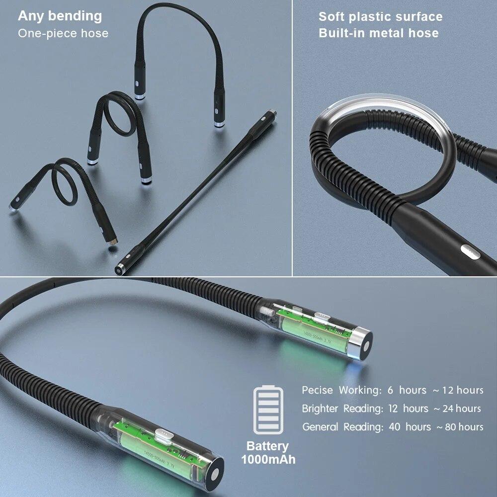 Neck Reading Light Book Lights Reading In Bed Bendable Long Lasting Portable USB Rechargeable Novelty Flexible LED Book Lighting