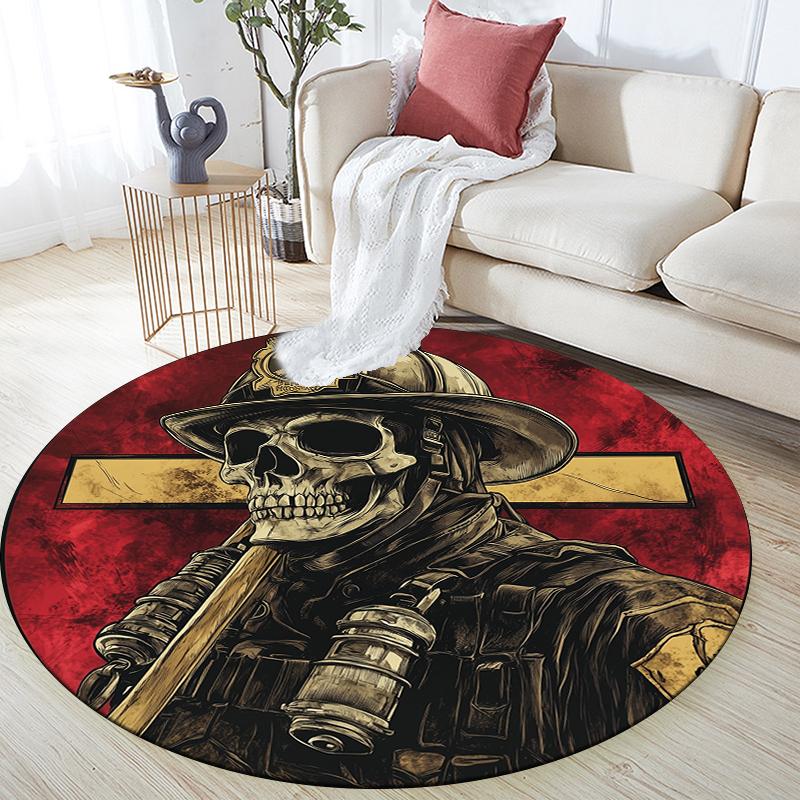 

Skeleton pattern round rug,Carpet Rug for Living Room Bedroom Sofa Playroom Decor,Non-slip Floor Mat,Holiday Gifts and Birthday Gifts 80cmx80cm
