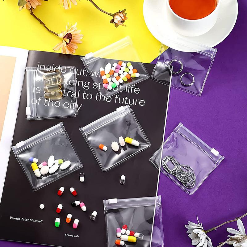 10Pcs Packaging Bags,Zipper Bags,Travel Storage Bag,Jewelry Display Storage Bag,Plastic Self Sealing Small Pill Bags