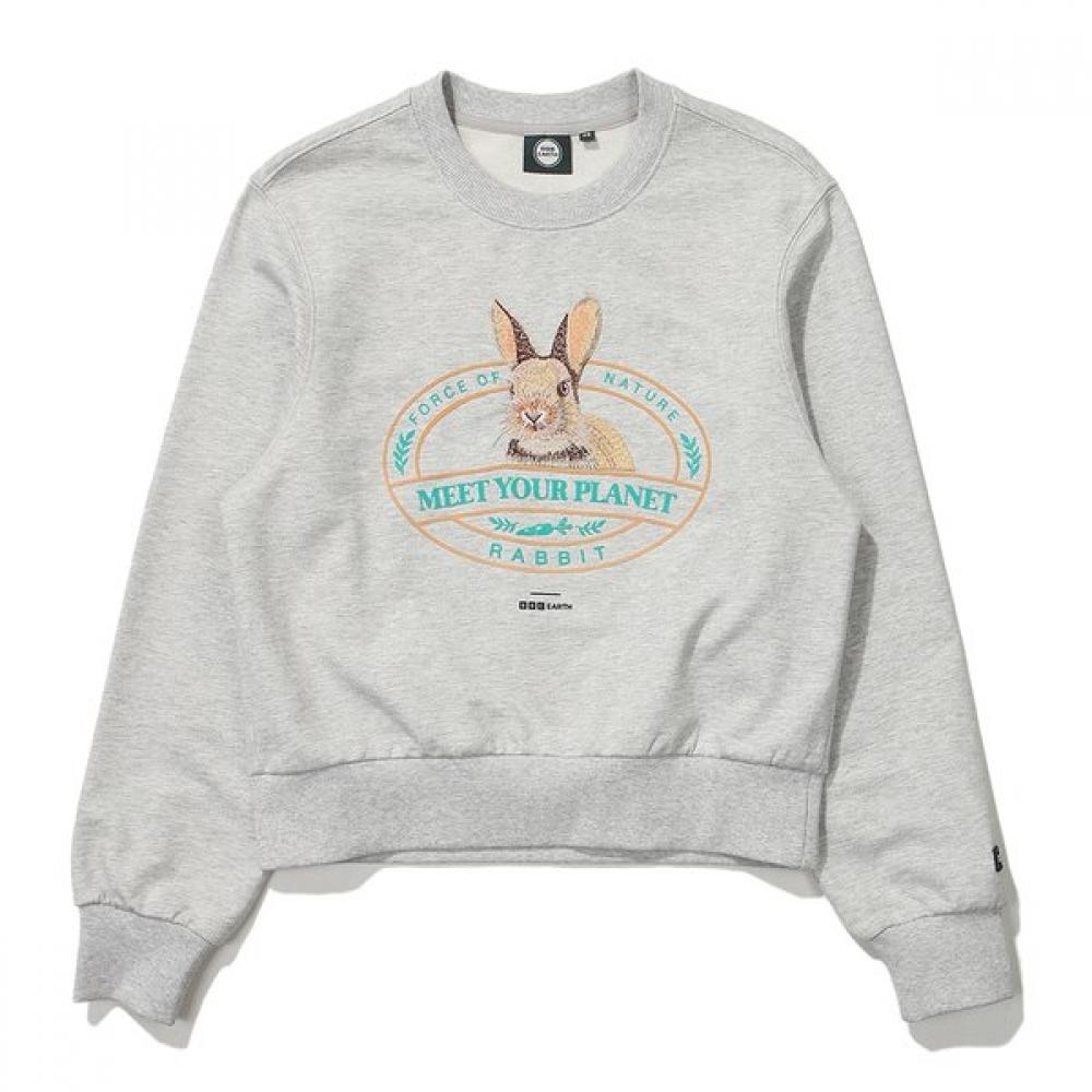 Bbc Earth Animal Embroidery Sweatshirt  Light Gray 085