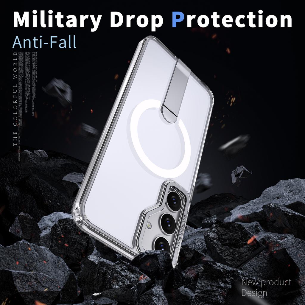 For Samsung Galaxy S25/S24 Magnetic Case Kickstand TPU + Acrylic Phone Cover