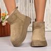 Fashion Warm Plush Brown Non Slip Snow Boots with Platform Women 2025 Winter Soft Thick Bottom Ankle Boots Fluffy Fur Woman's Shoes