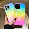 Frosted Laser Gradient Rainbow Magnetic Case For For Iphone 17 Air 16 1 14 13 12 11 Pro Max Plus 16E For Shockproof Cover
